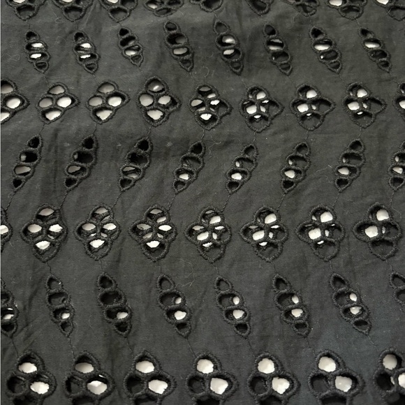 Lilla P Black Eyelet Lace Cropped Dolman Sleeve Blouse w Waist Tie and Camisole - Picture 11 of 16